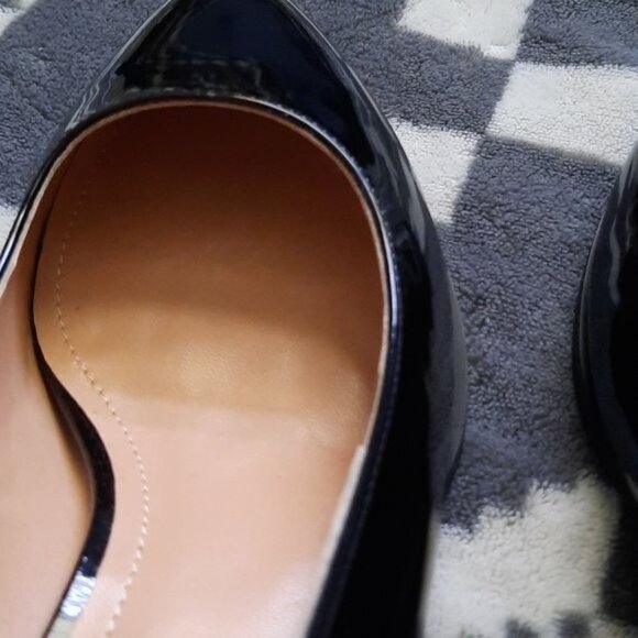Rotcv Black Patent Leather Pointed Toe  Red & Black Unique Heel Shoe Size 6 - Picture 11 of 14